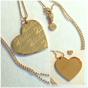 Michael Kors yellow gold reversible heart necklace